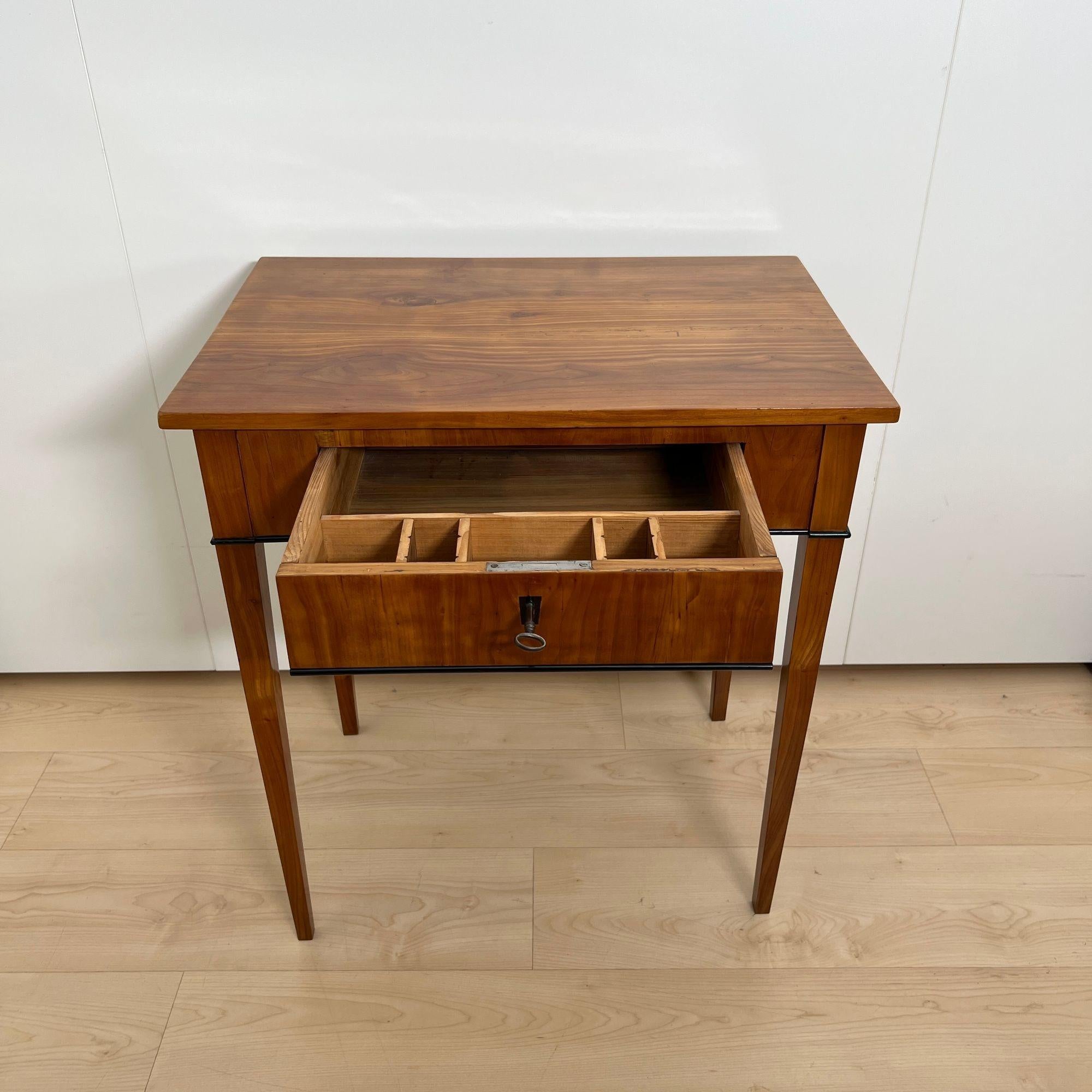 Ebonized Biedermeier Side Table, Cherry Wood, South Germany circa 1820 For Sale