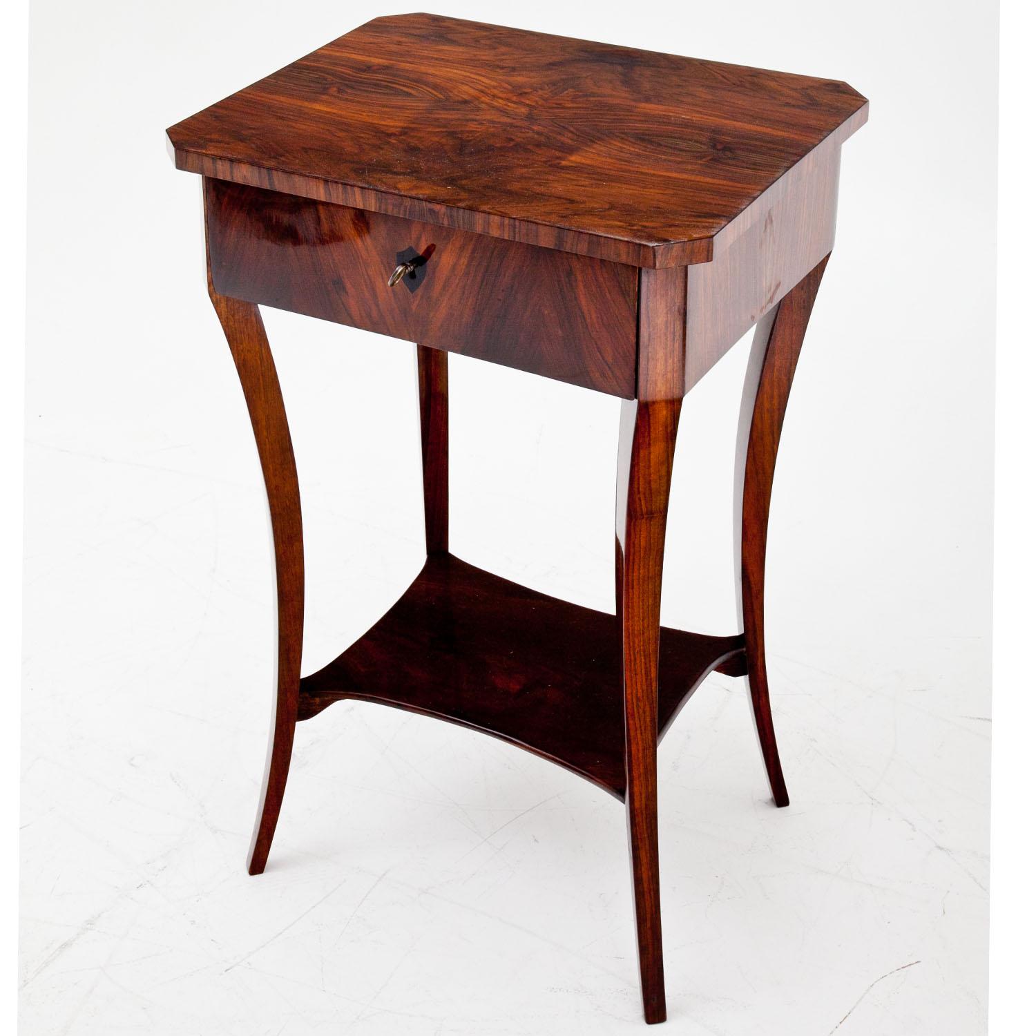 Walnut Biedermeier Side Table, circa 1830