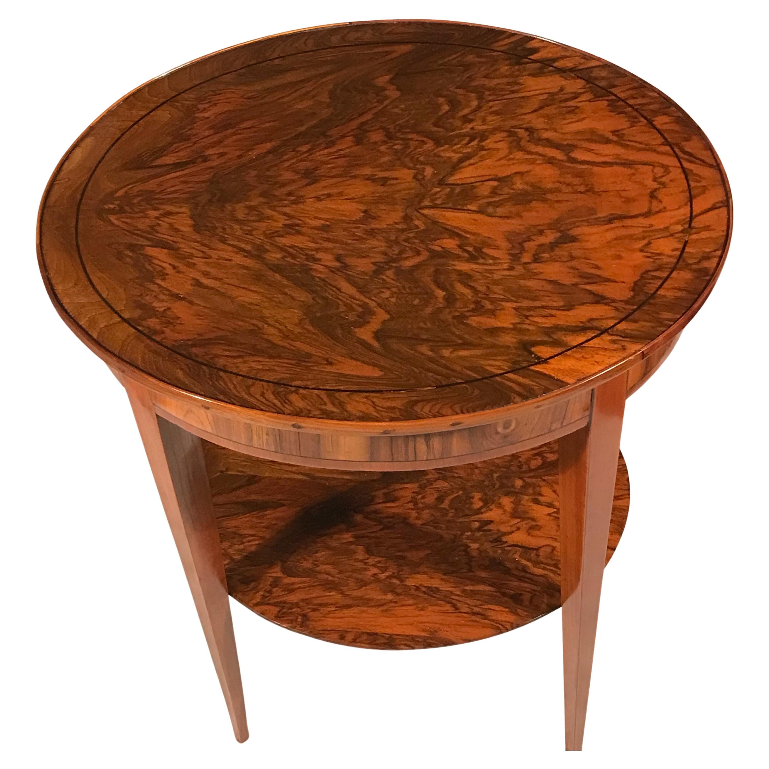 Biedermeier Side Table, Germany 1820, Walnut In Good Condition For Sale In Belmont, MA