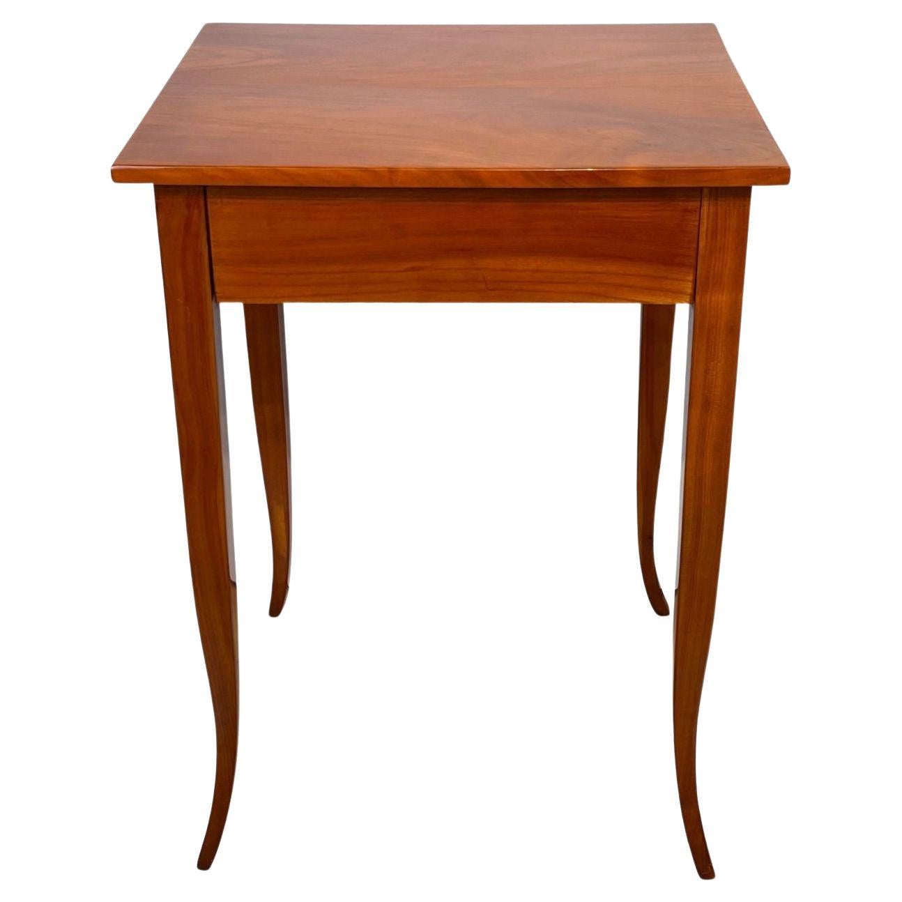 Biedermeier Side Table with Drawer, Cherry Wood, South Germany circa 1825 For Sale