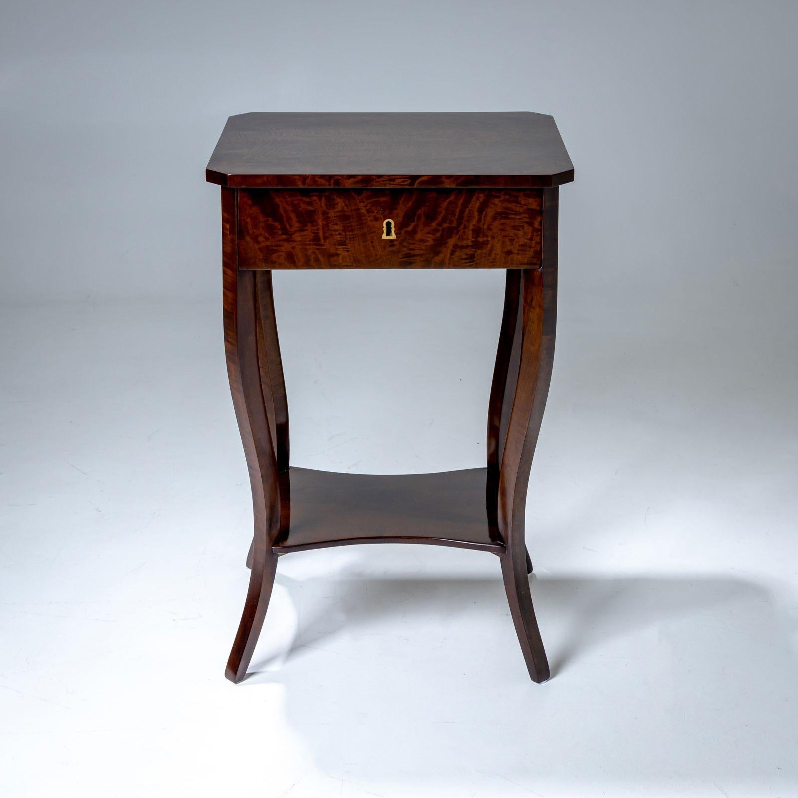 German Biedermeier Side Table with one Drawer, circa 1830 For Sale