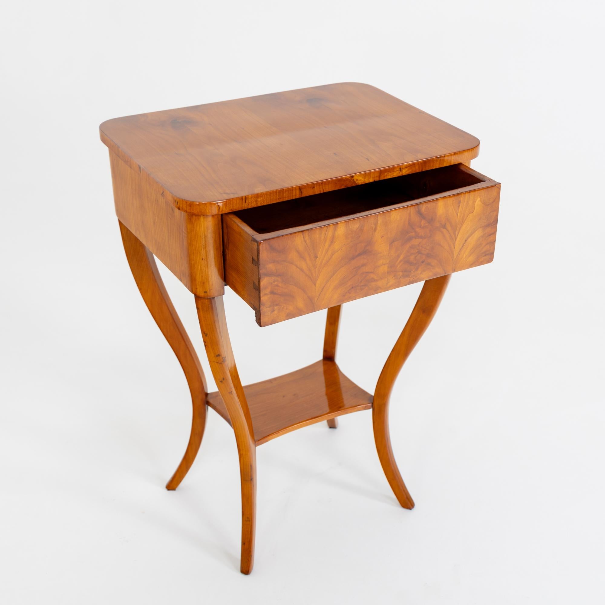 German Biedermeier side table with one drawer, Thuringia circa 1830