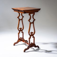 Biedermeier Side Table, Wood, Restored, Shaped Legs, Circa 1840