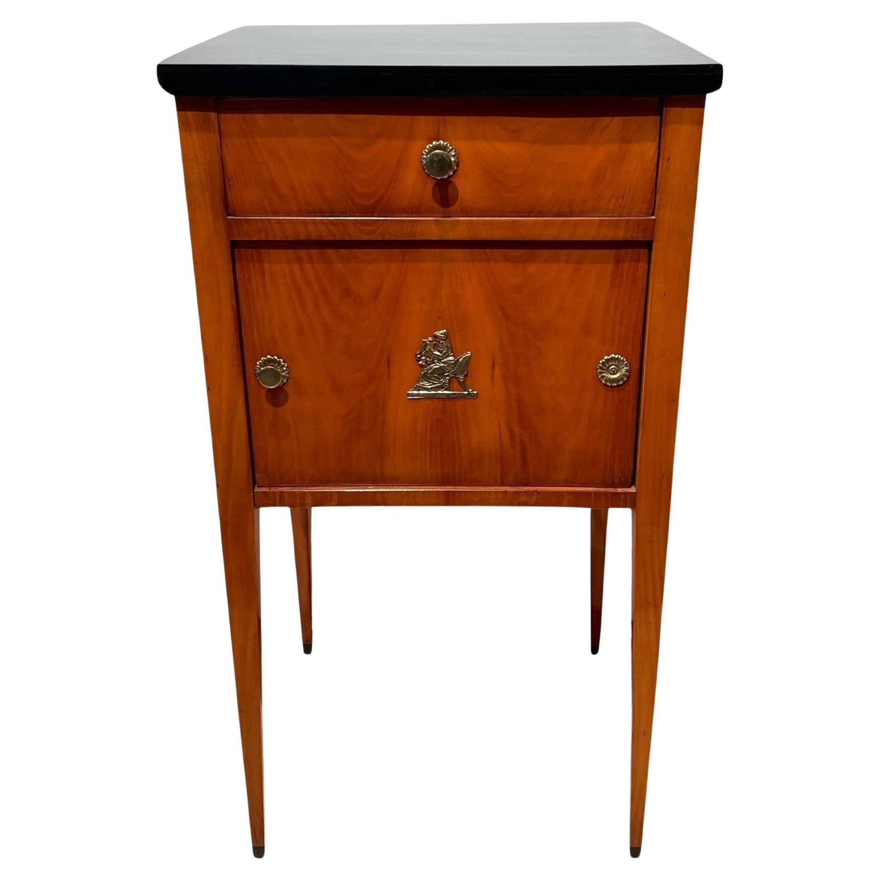 Biedermeier Small Furniture, Cherry Wood, Brass, South Germany circa 1820 For Sale