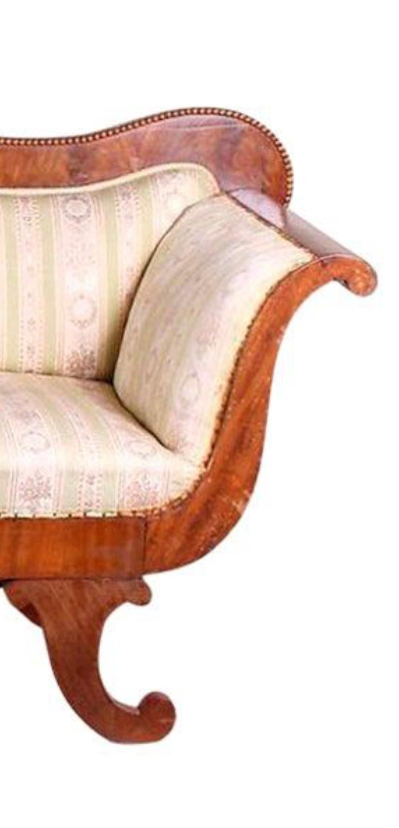 Sofá Biedermeier Sofá Imperio Sueco Siglo XIX Loveseat 3-4 Asientos Pulido en venta