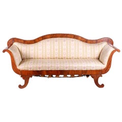 Antique Biedermeier Sofa Couch Empire Settle Swedish 19th Century 3-4 Seat Loveseat