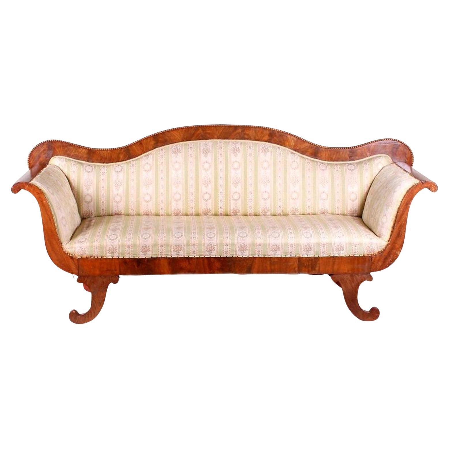 Canapé Biedermeier Empire Settle suédois du 19ème siècle, 3 à 4 places