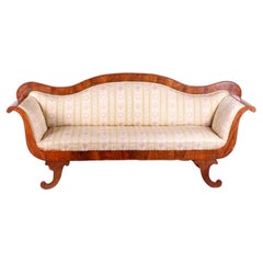 Antique Biedermeier Sofa Couch Empire Settle Swedish 19th Century 3-4 Seat Loveseat
