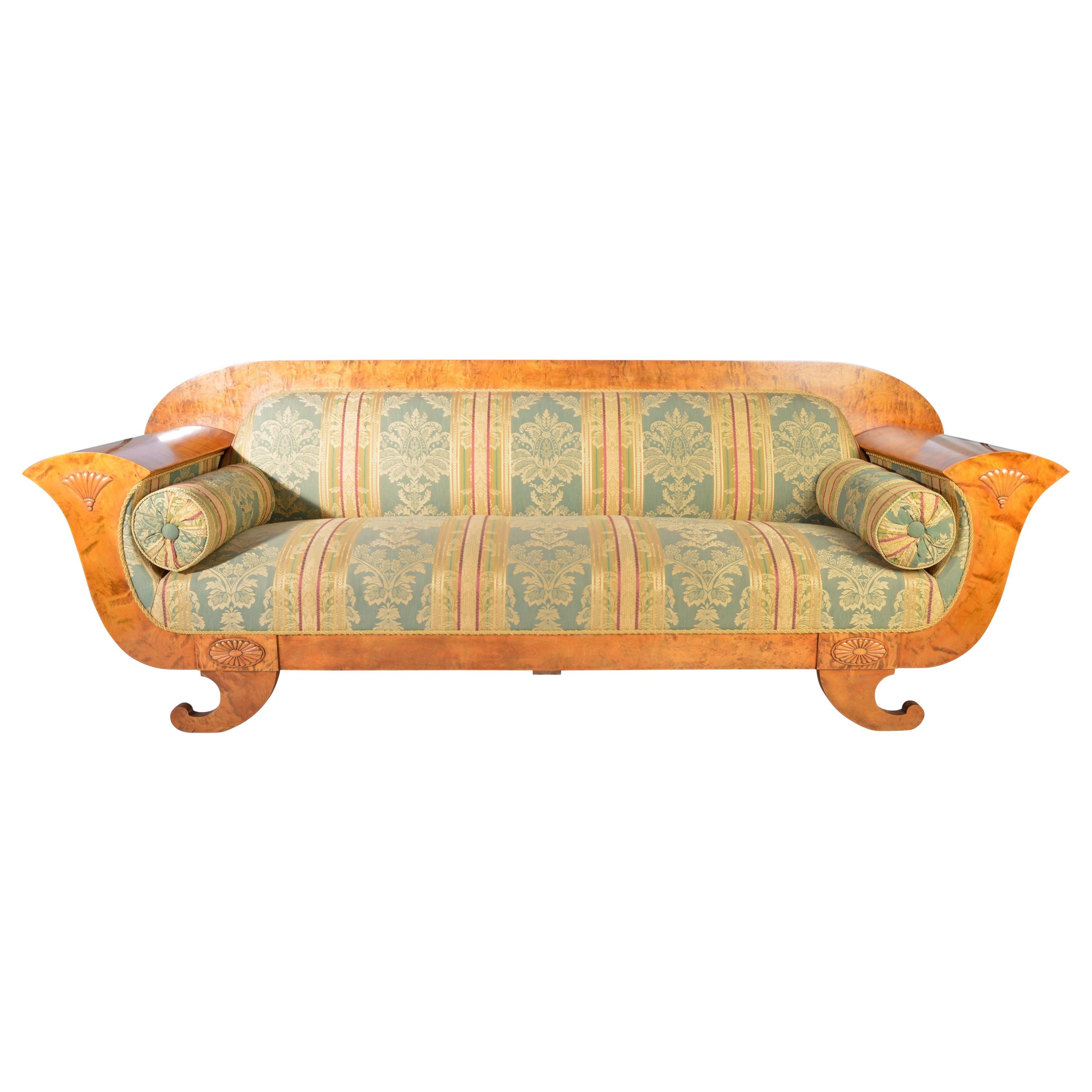 Biedermeier Sofa in Birch-Sweden 1900s