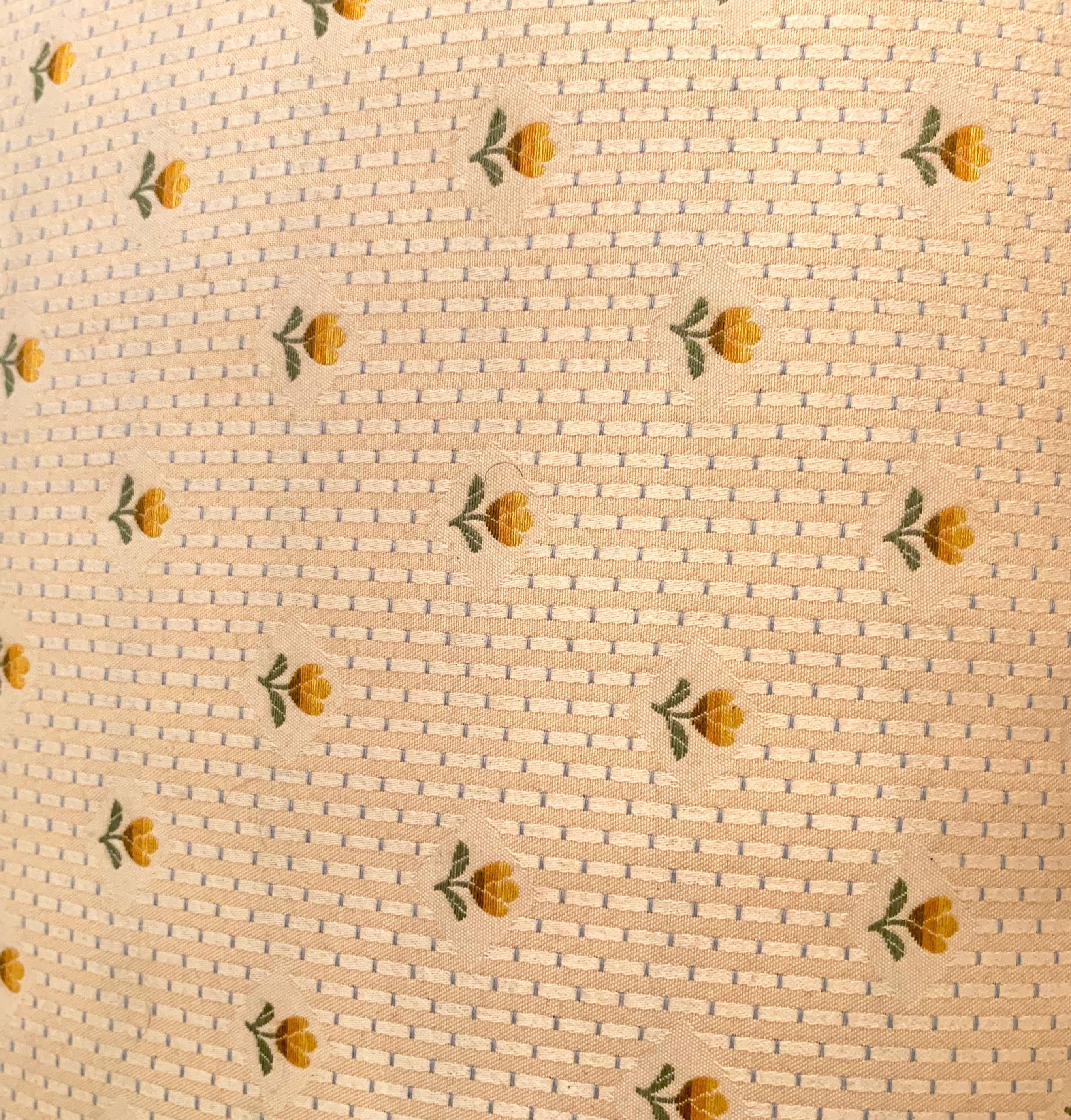 Mid-19th Century Biedermeier Sofa Walnut circa 1830 Cream Material with Yellow Flowers For Sale