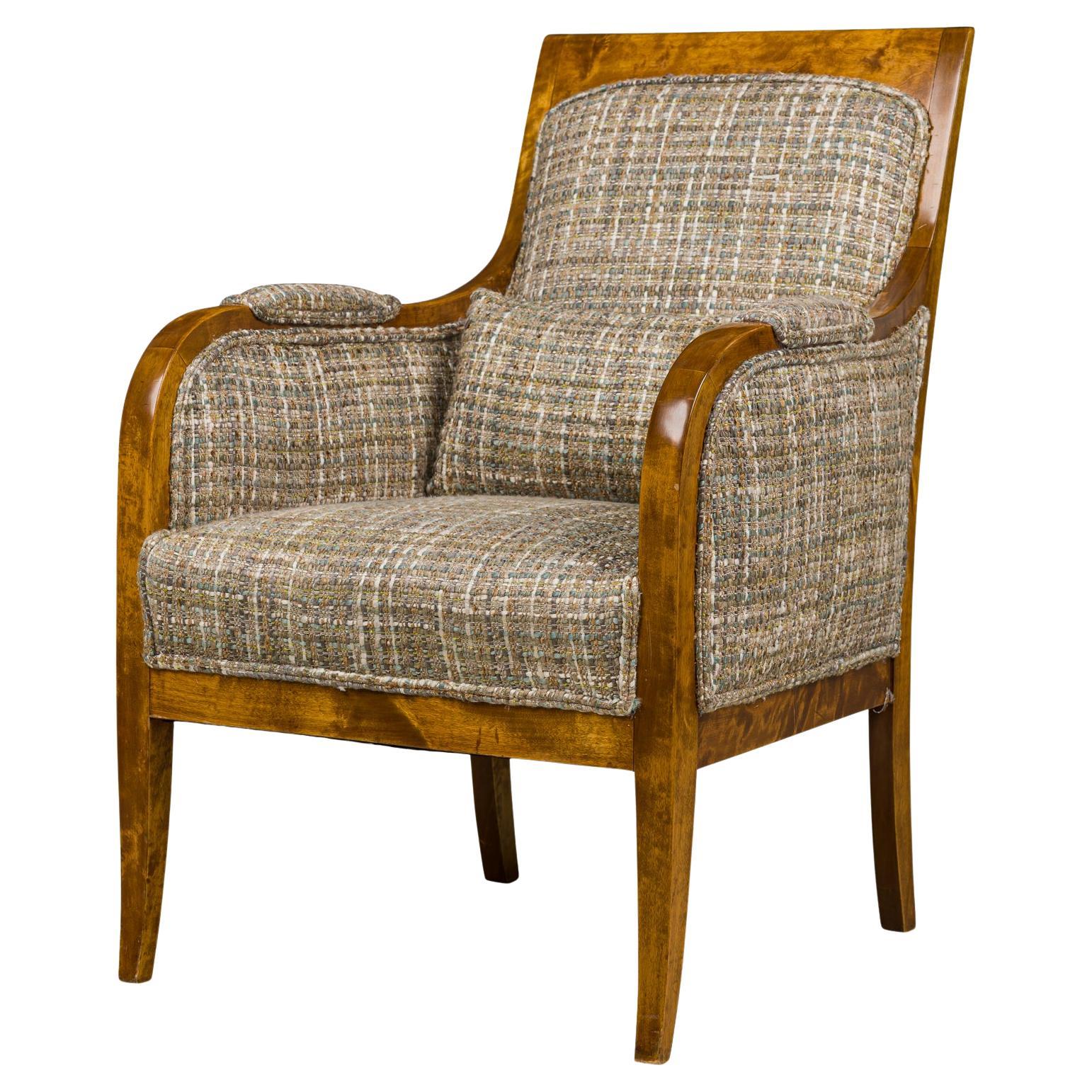 Sillón Biedermeier Respaldo Cuadrado Abedul en venta