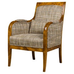 Sillón Biedermeier Respaldo Cuadrado Abedul
