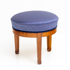 Biedermeier Stool with Satin Cover, c. 1820