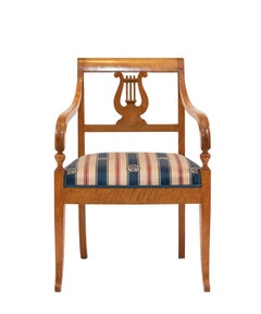 Swedish Biedermeier Birch Arm Chair