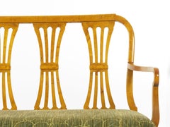 Biedermeier Style Antique Maple Hallway Sofa Bench, 20th Century