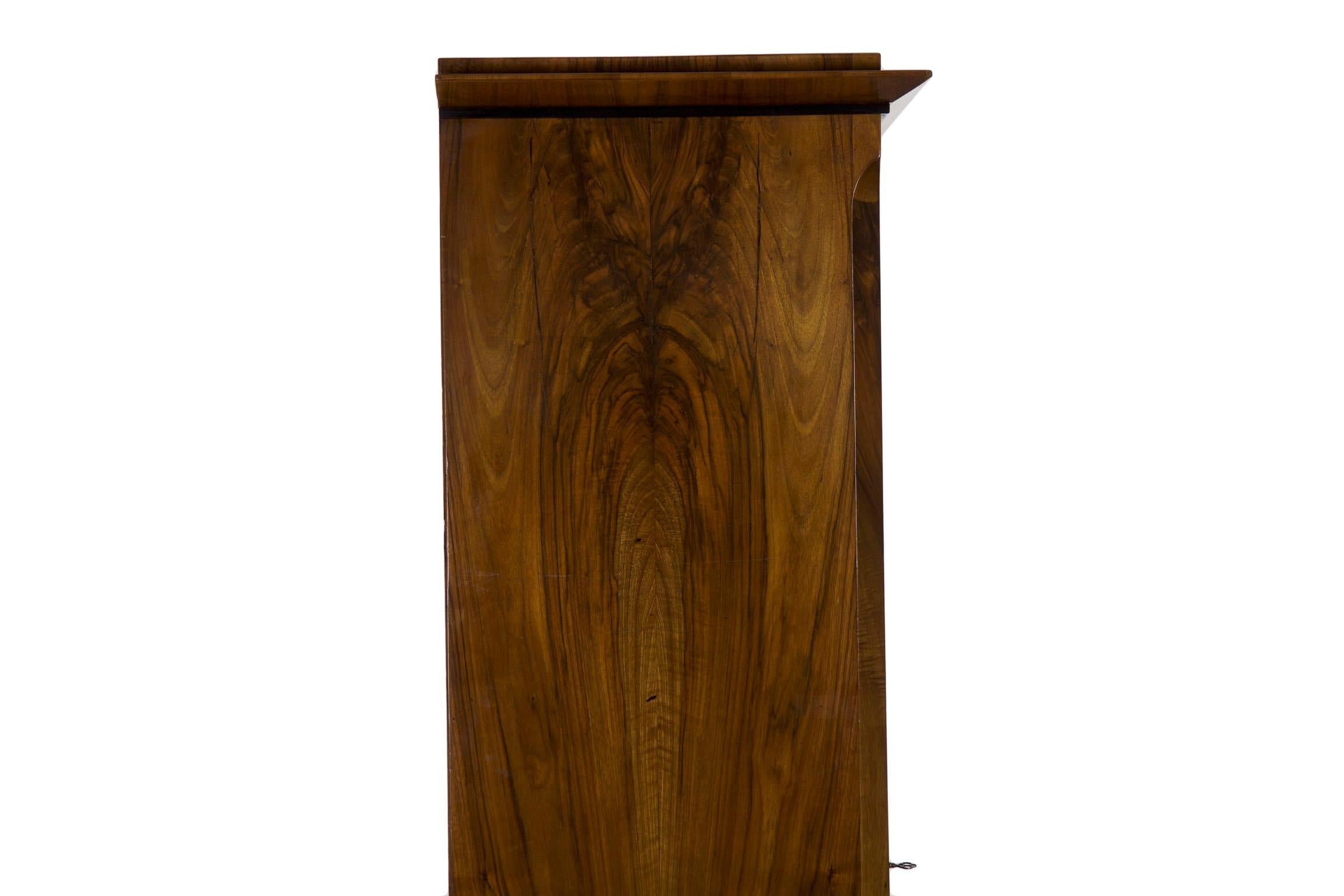 Biedermeier Style Antique Walnut Display Bookcase Cabinet Vitrine 10