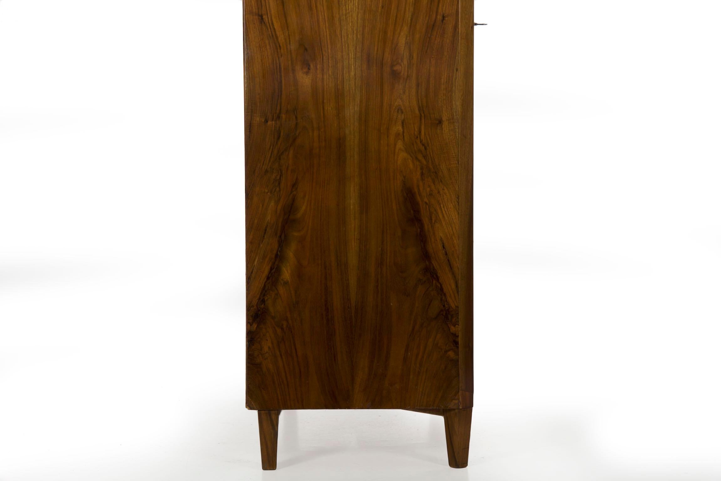 Biedermeier Style Antique Walnut Display Bookcase Cabinet Vitrine 11