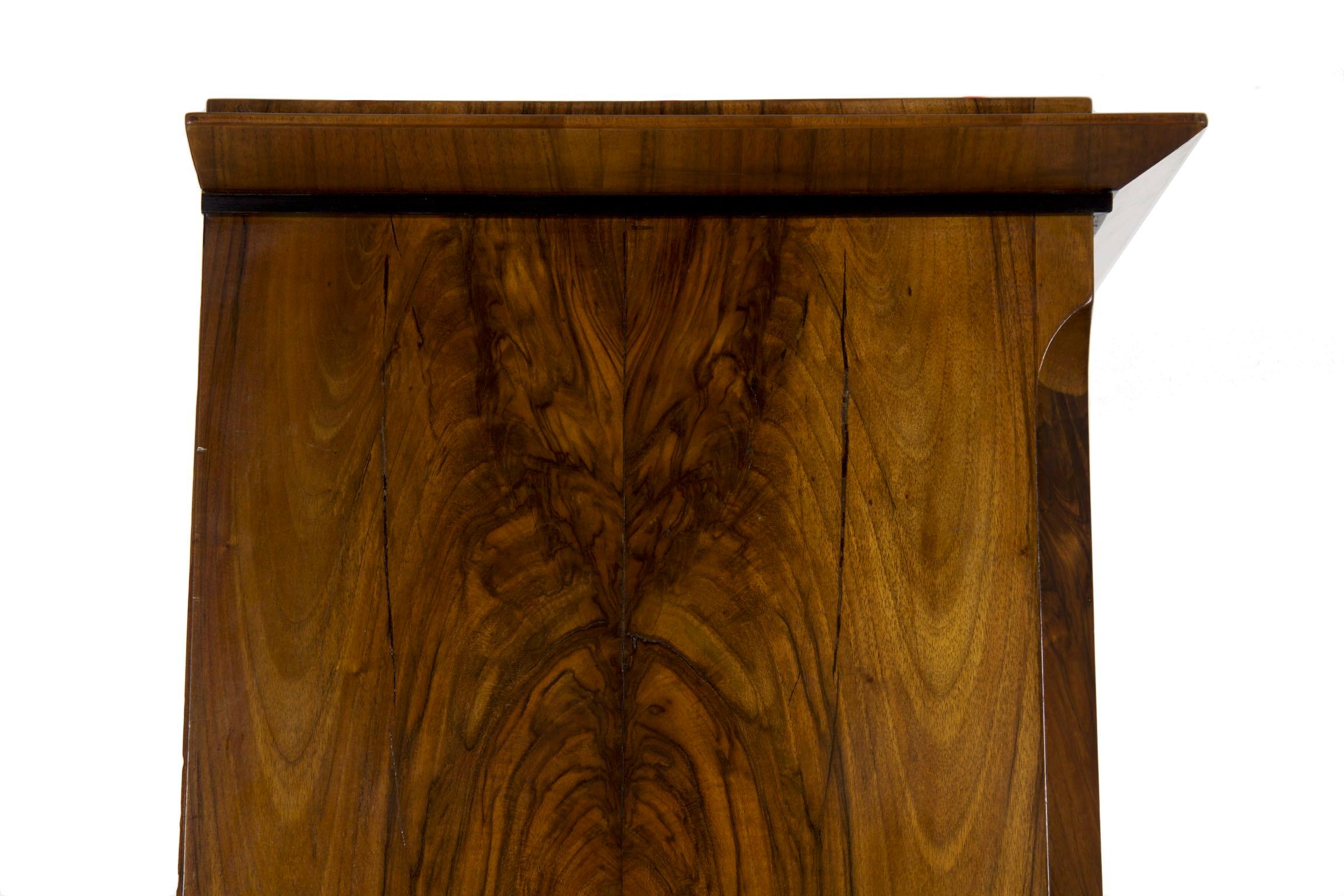 Biedermeier Style Antique Walnut Display Bookcase Cabinet Vitrine 12