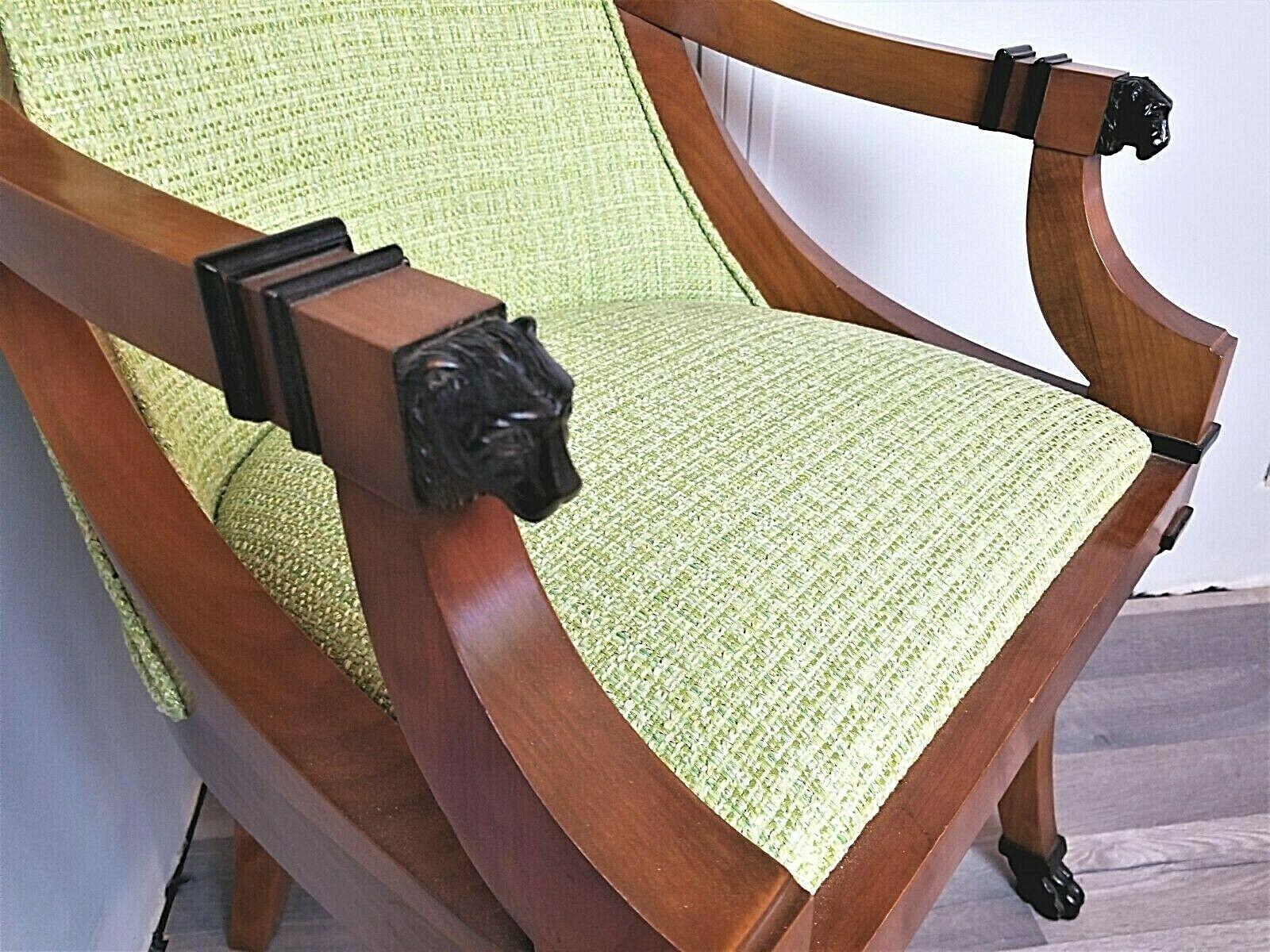Biedermeier Style Armchair by Villa Garnelo International of Spain  In Good Condition For Sale In Lake Worth, FL