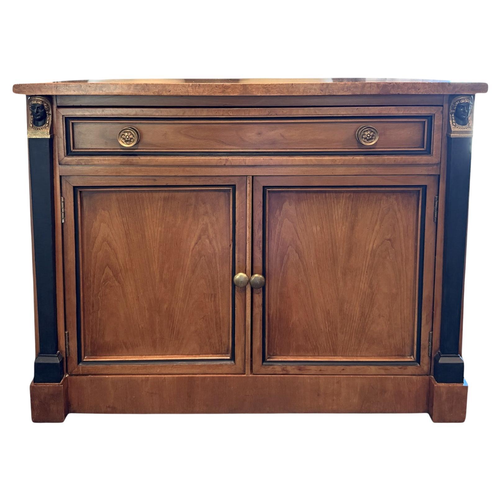 Biedermeier Style Bedside or Side Table with Neoclassical Accents