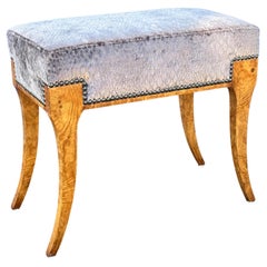Biedermeier Style Bench with Burl Olive Wood Legs by William Switzer