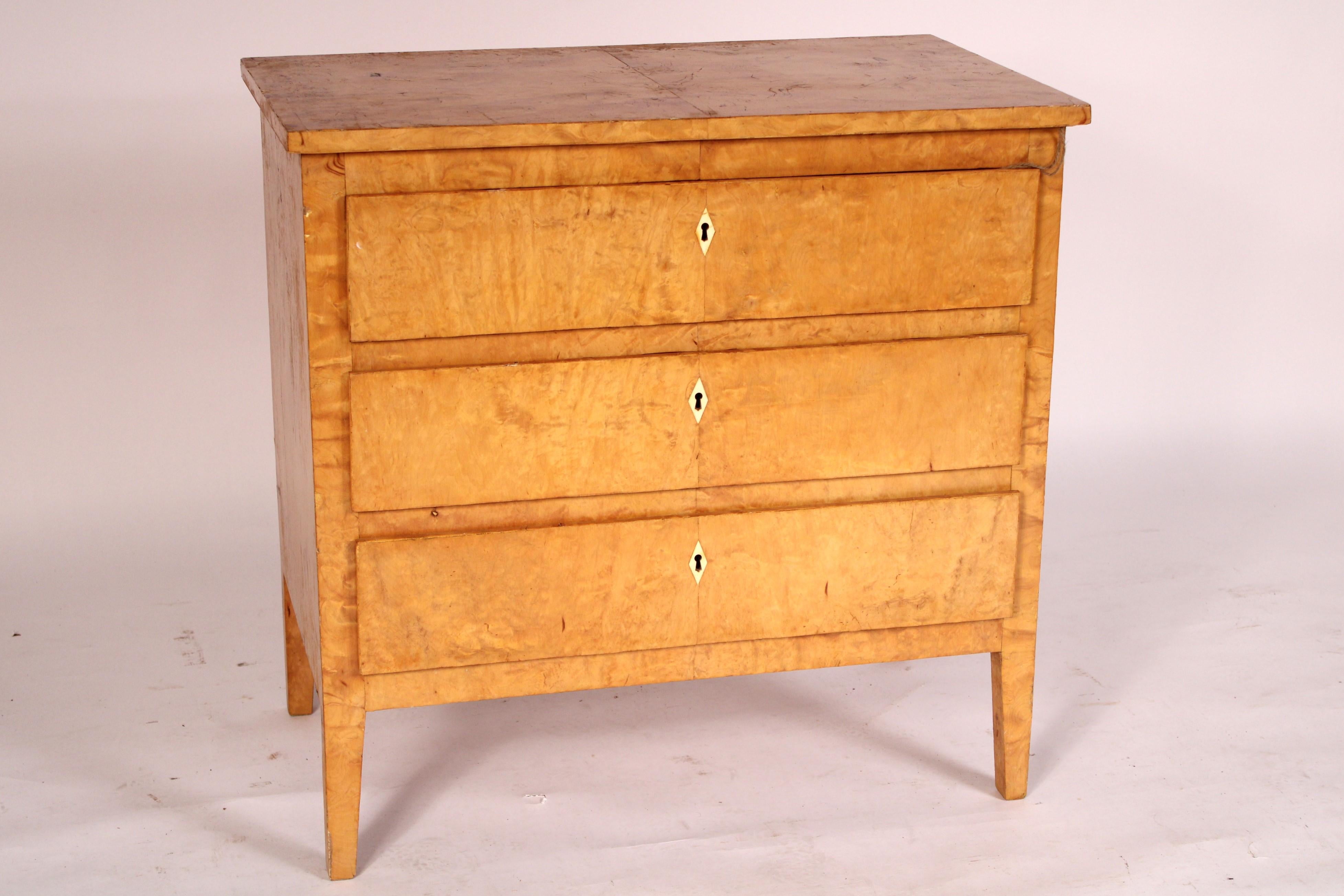 European Biedermeier Style Birch Chest of Drawers