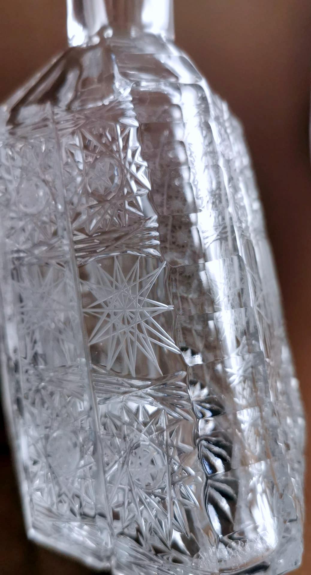 Likörflasche aus Kristall im Biedermeier-Stil mit böhmischem Schliff und Grund im Angebot 6