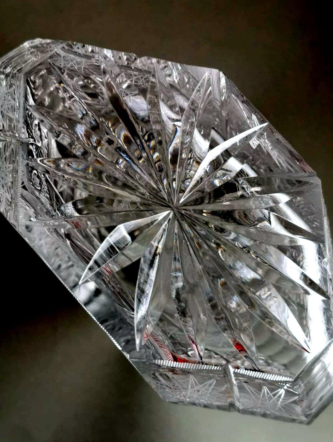 Likörflasche aus Kristall im Biedermeier-Stil mit böhmischem Schliff und Grund im Angebot 10
