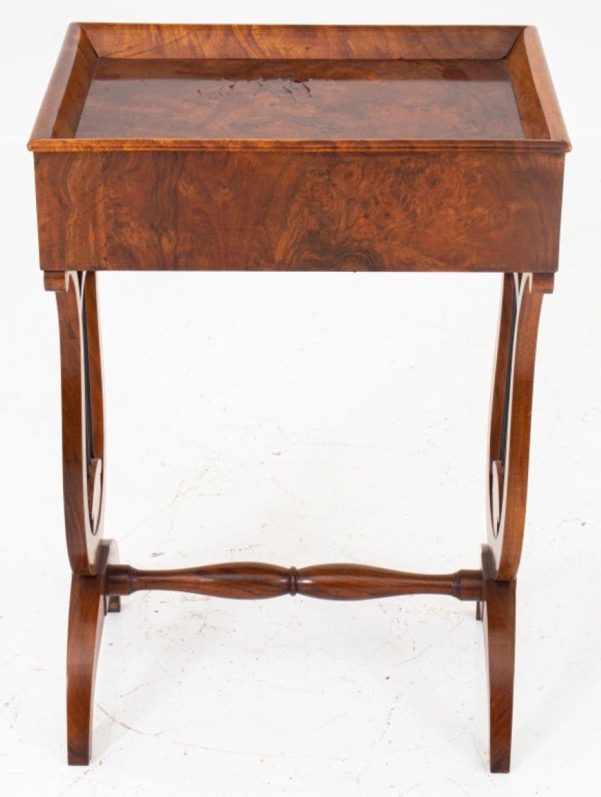 Biedermeier Style Burl Walnut Work Table 3