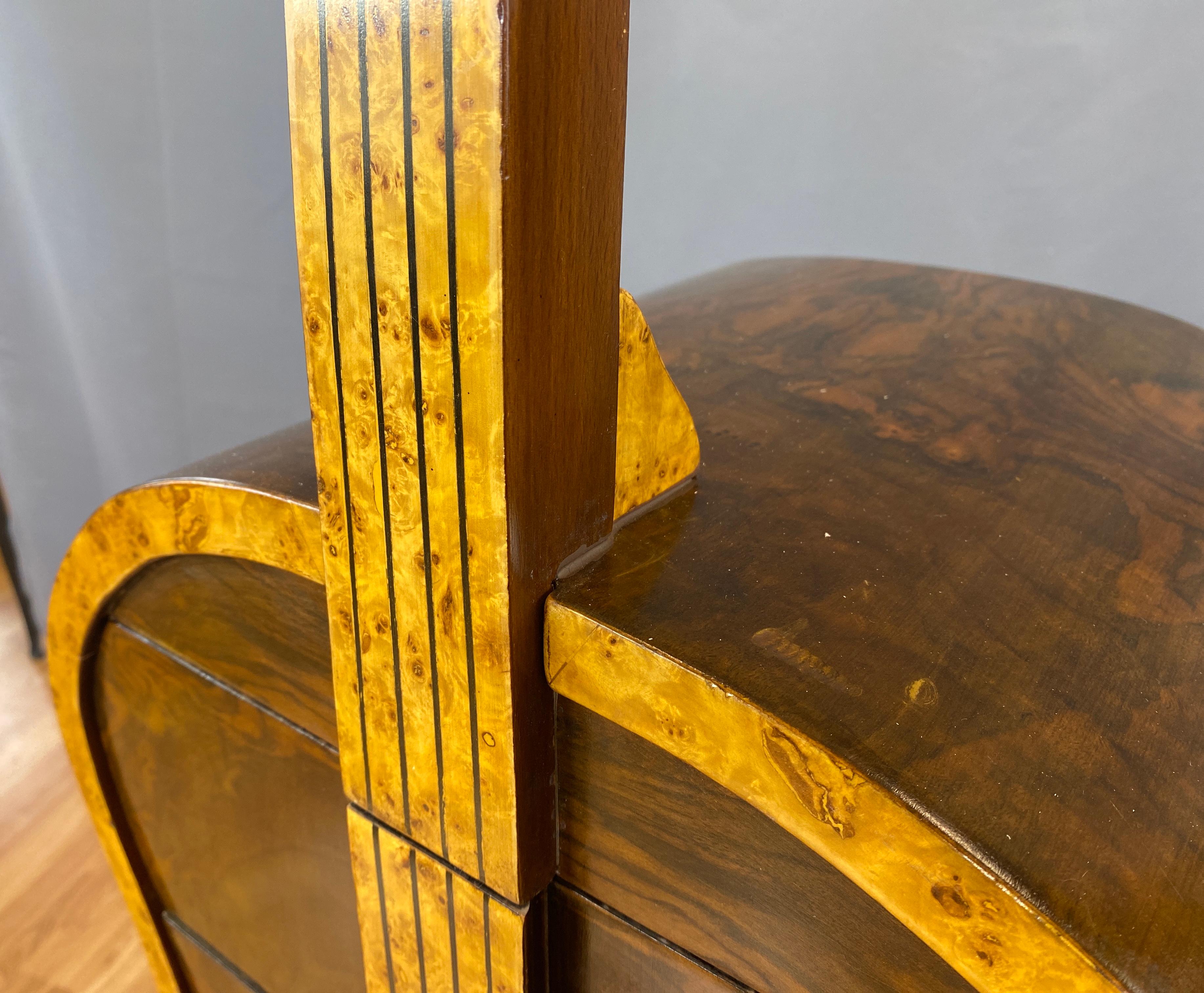 Biedermeier Style Burl-Wood Cello Chest of Drawers w/Hidden Cabinet For Sale 11