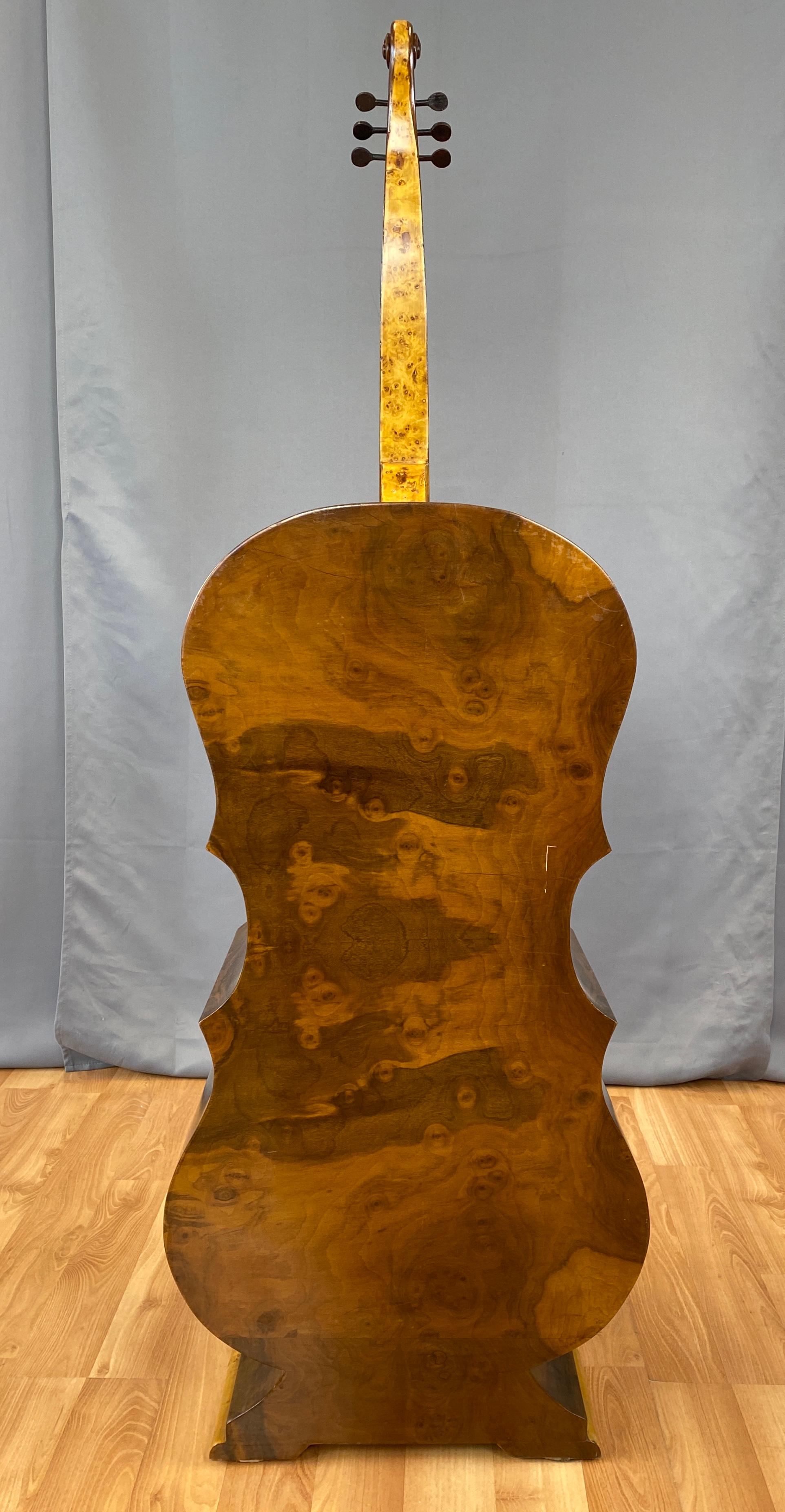 Biedermeier Style Burl-Wood Cello Chest of Drawers w/Hidden Cabinet 1