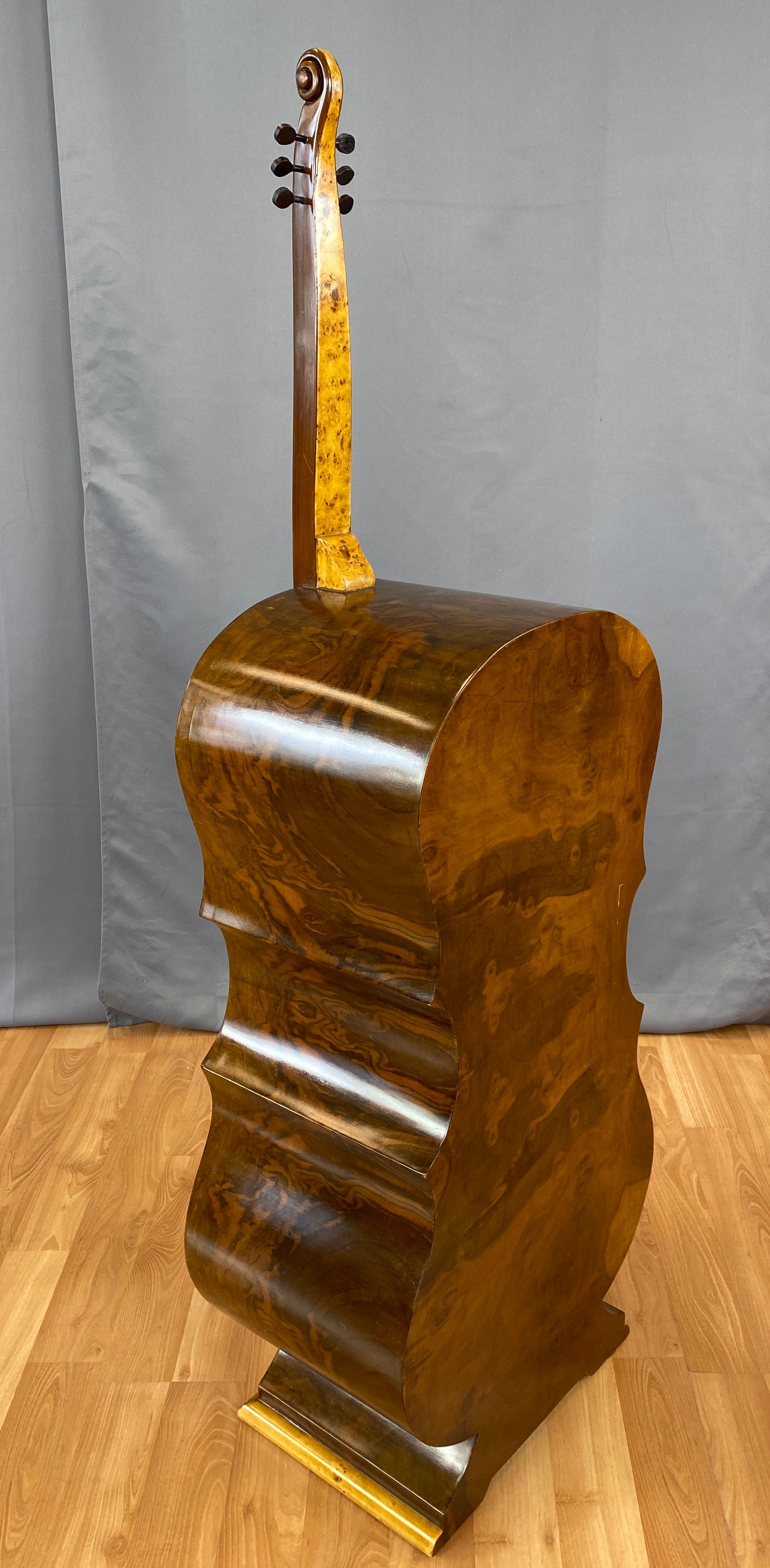 Biedermeier Style Burl-Wood Cello Chest of Drawers w/Hidden Cabinet For Sale 2