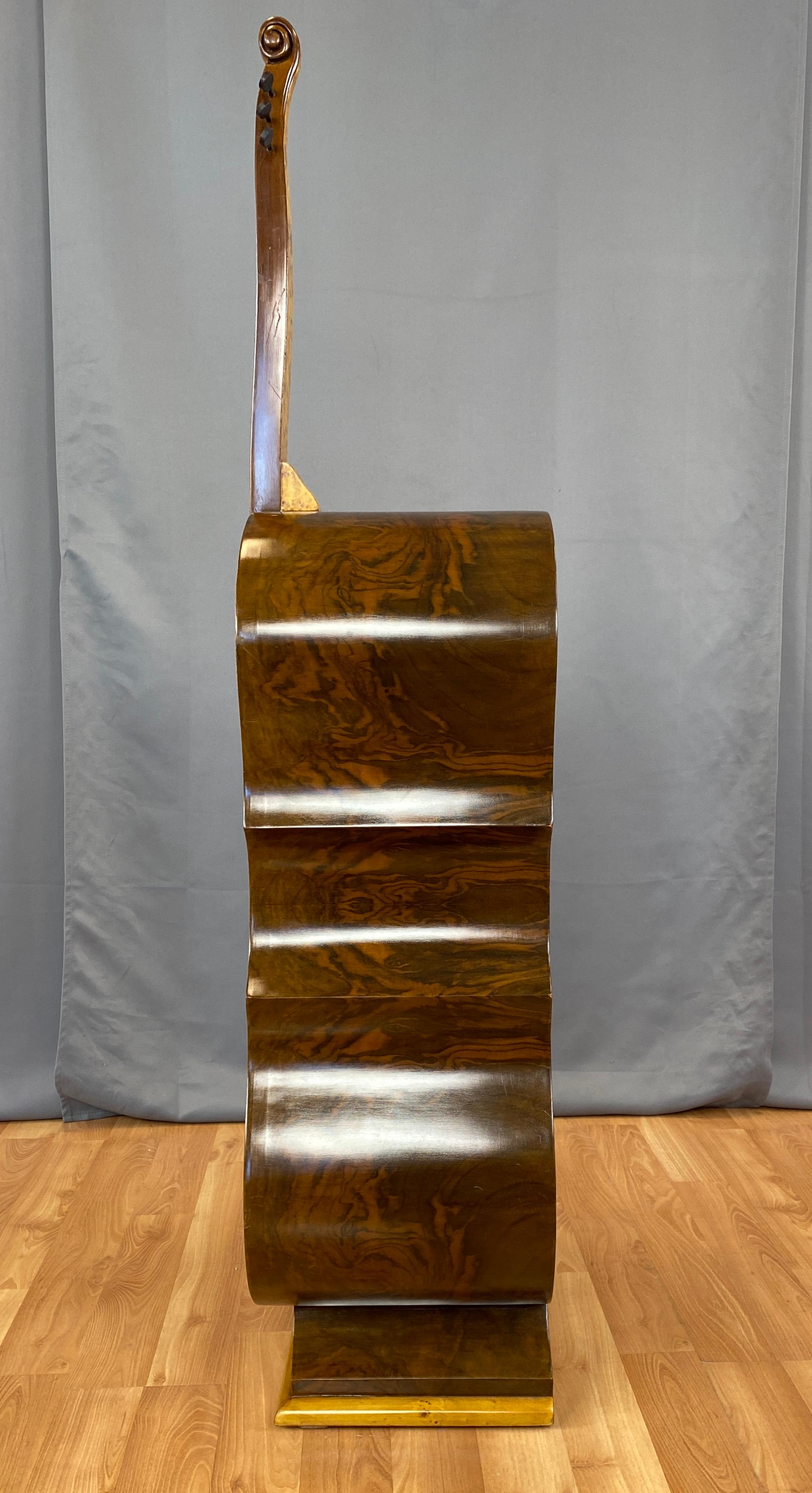Biedermeier Style Burl-Wood Cello Chest of Drawers w/Hidden Cabinet 3