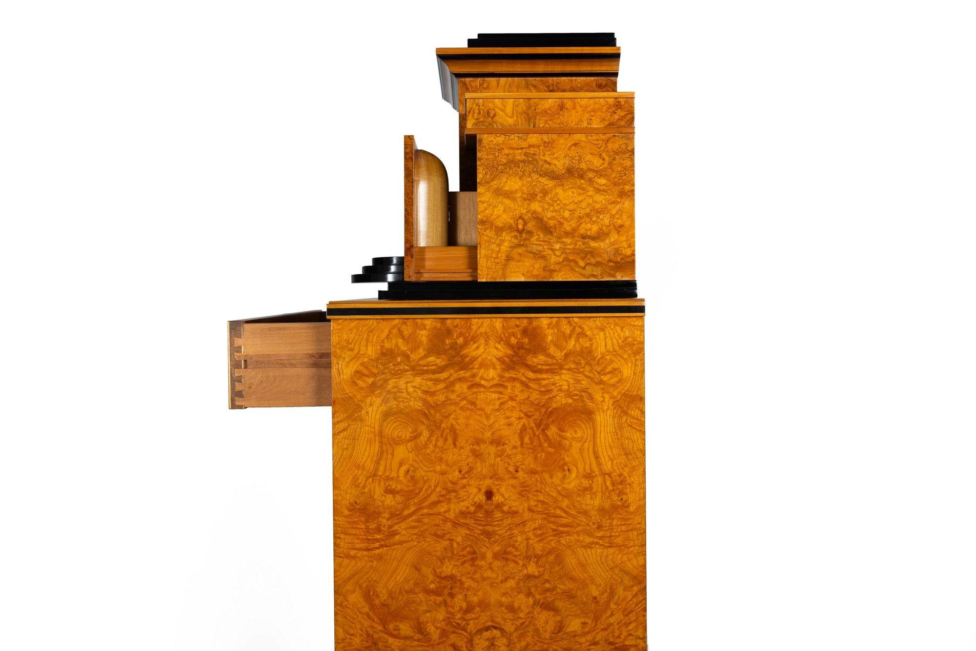 Biedermeier Style Burled Birchwood Secretary Desk by Colombo Mobili For Sale 3