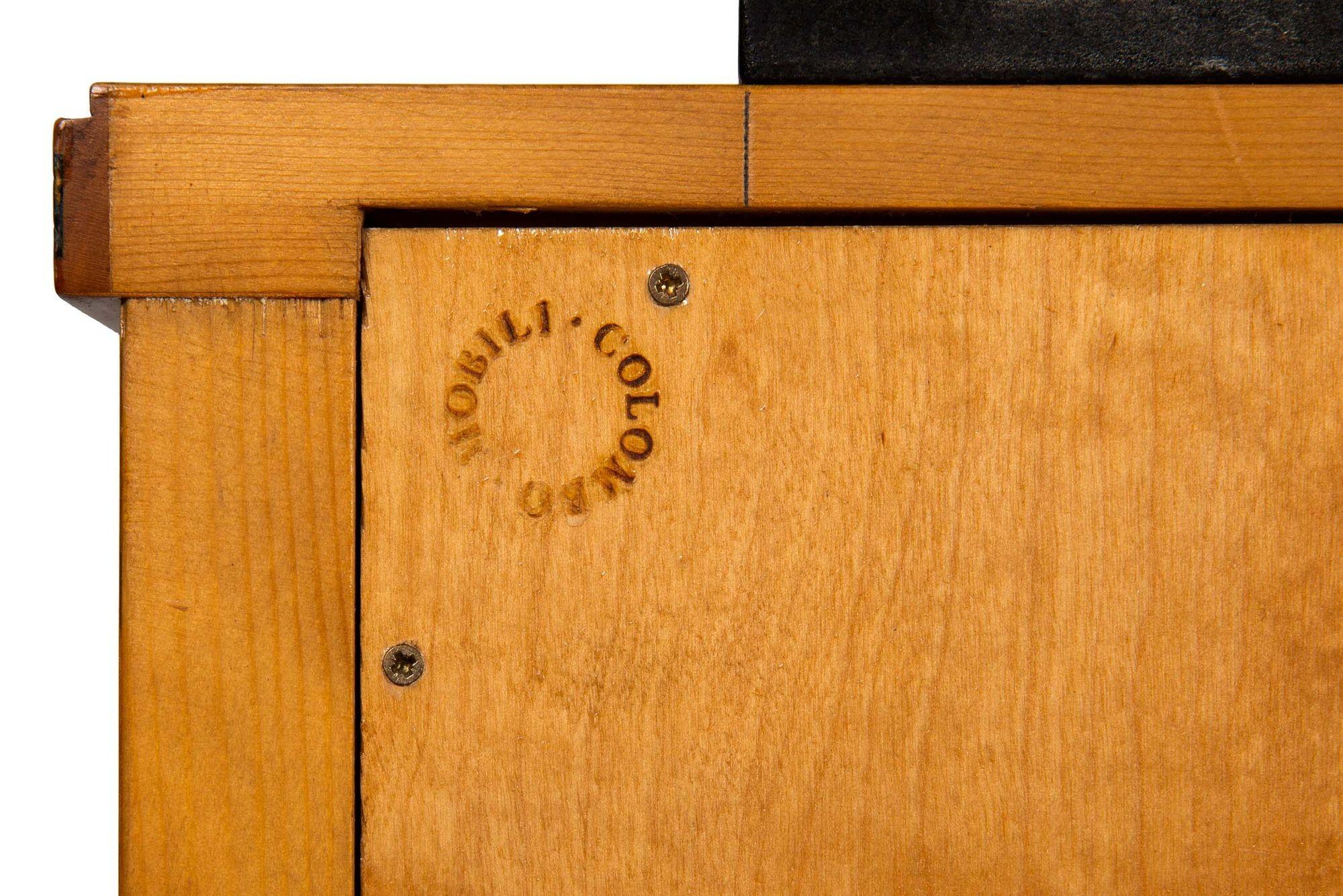 Sekretär-Schreibtisch aus gemasertem Birkenholz im Biedermeier-Stil von Colombo Mobili im Angebot 7