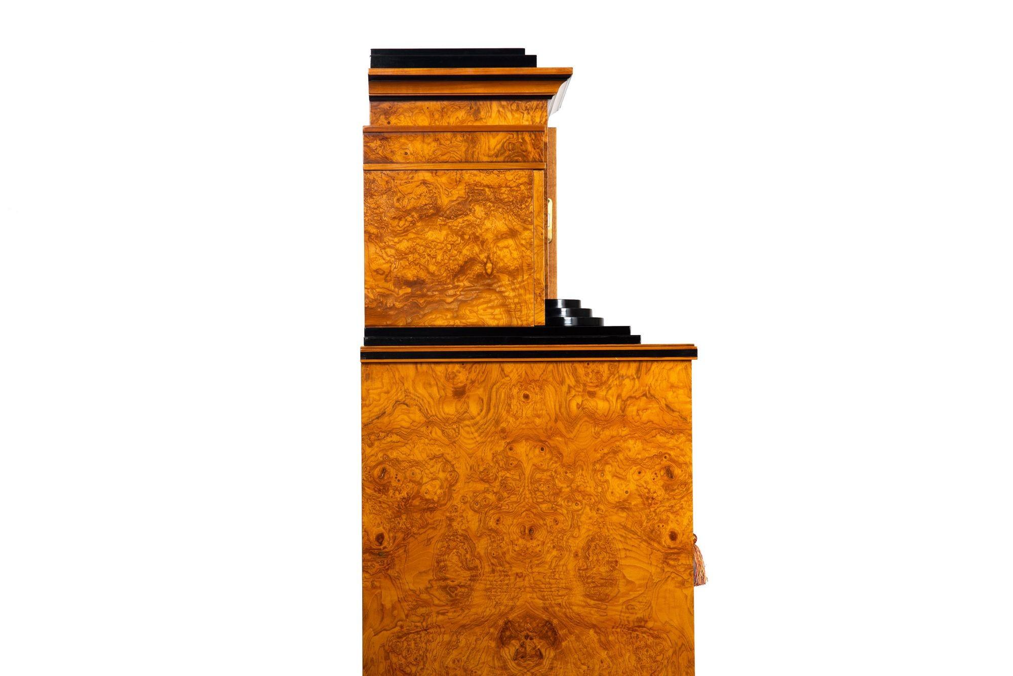 Biedermeier Style Burled Birchwood Secretary Desk by Colombo Mobili For Sale 10