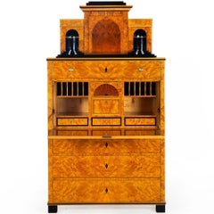 Secrétaire de style Biedermeier en bouleau brossé de Colombo Mobili