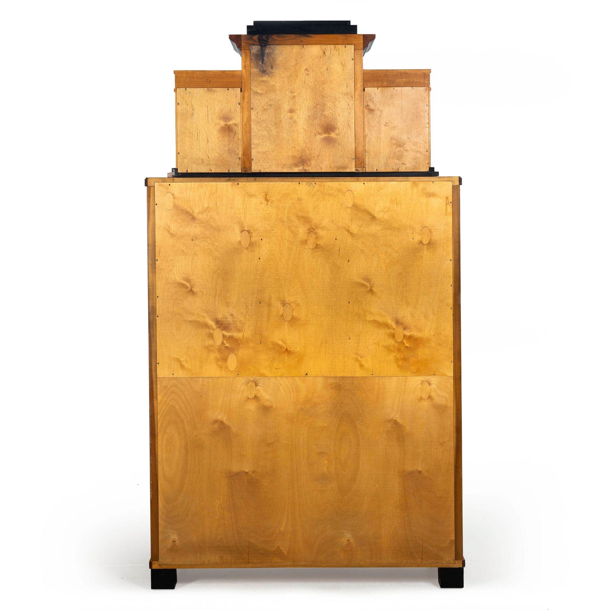 Biedermeier Style Burled Birchwood Secretary Desk by Colombo Mobili In Good Condition For Sale In Shippensburg, PA