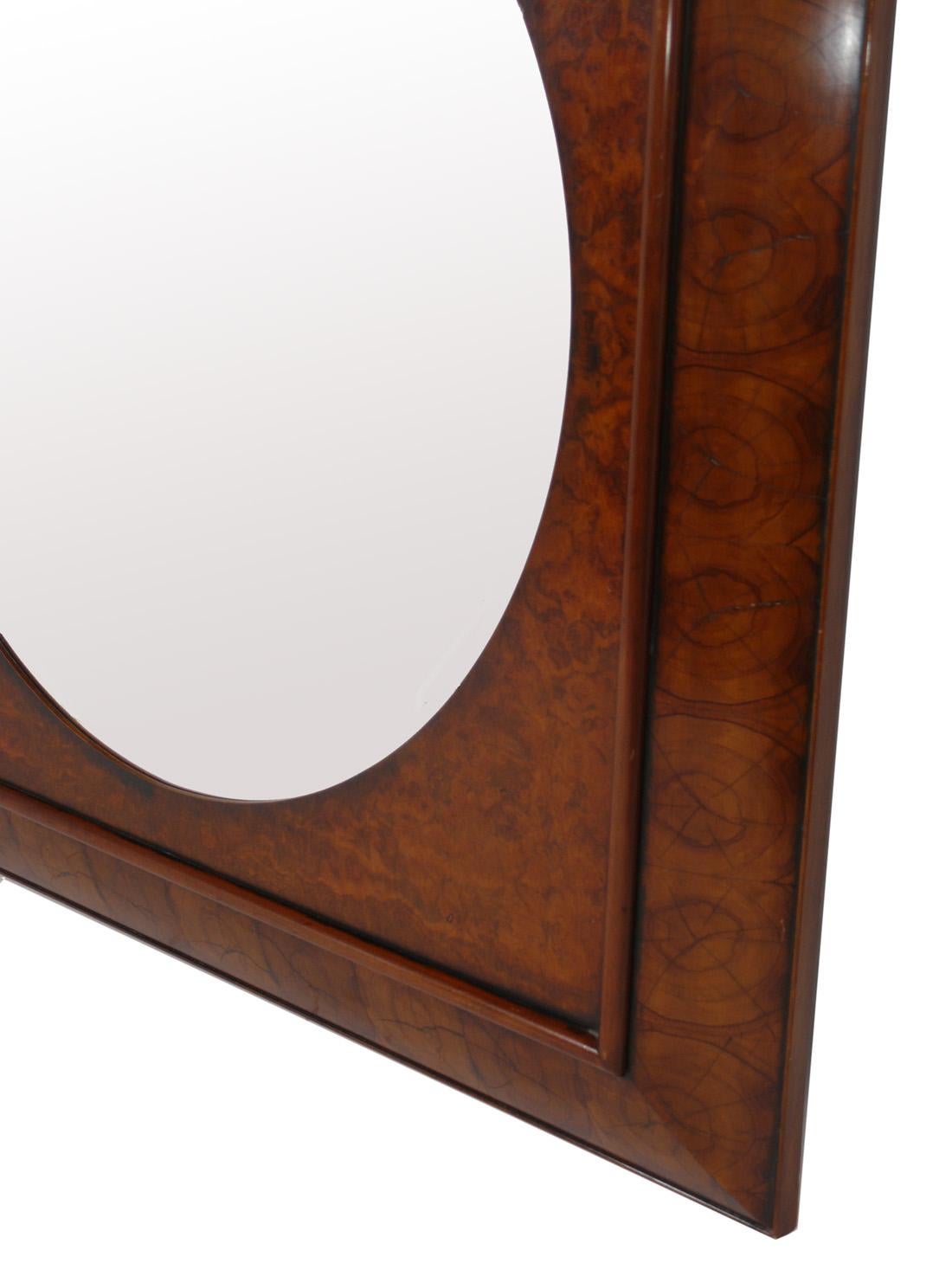 Unknown Biedermeier Style Burled Wood Mirror 42