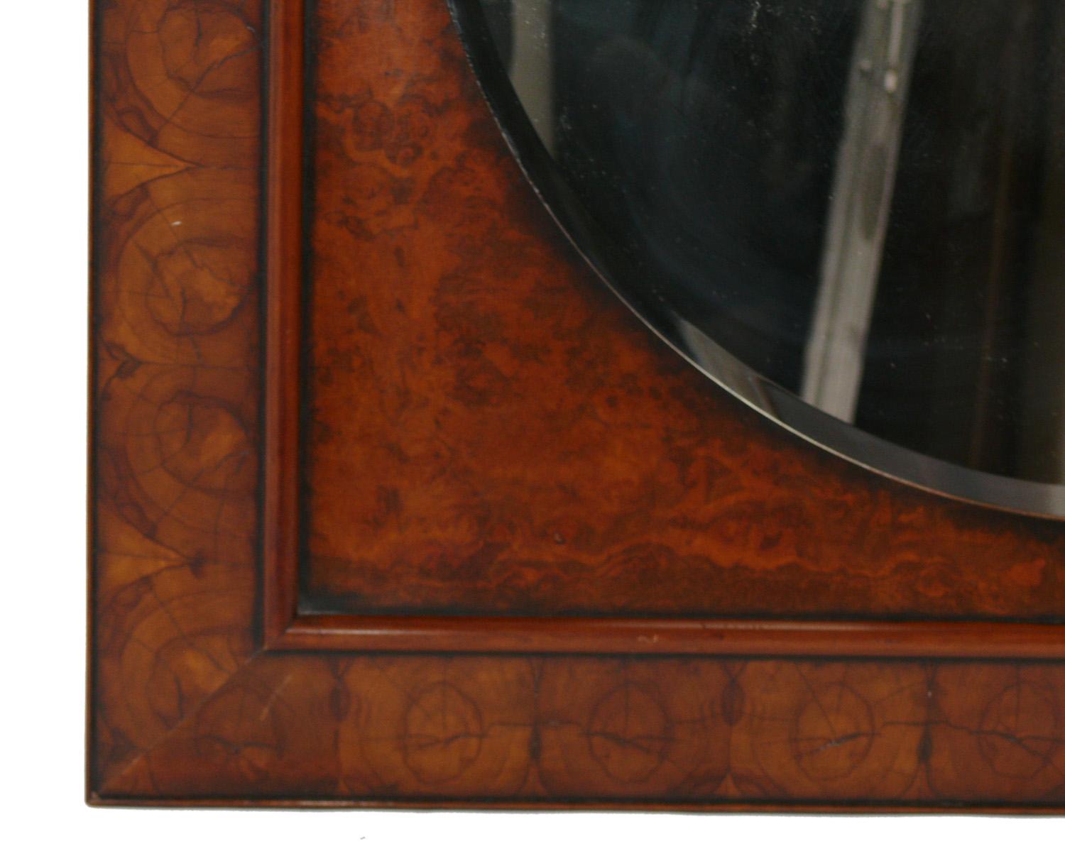 Biedermeier Style Burled Wood Mirror 42