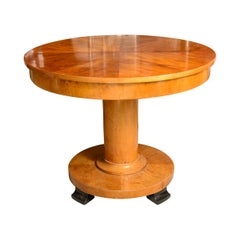 Biedermeier Style Cherrywood Round Center Table, C.1930s