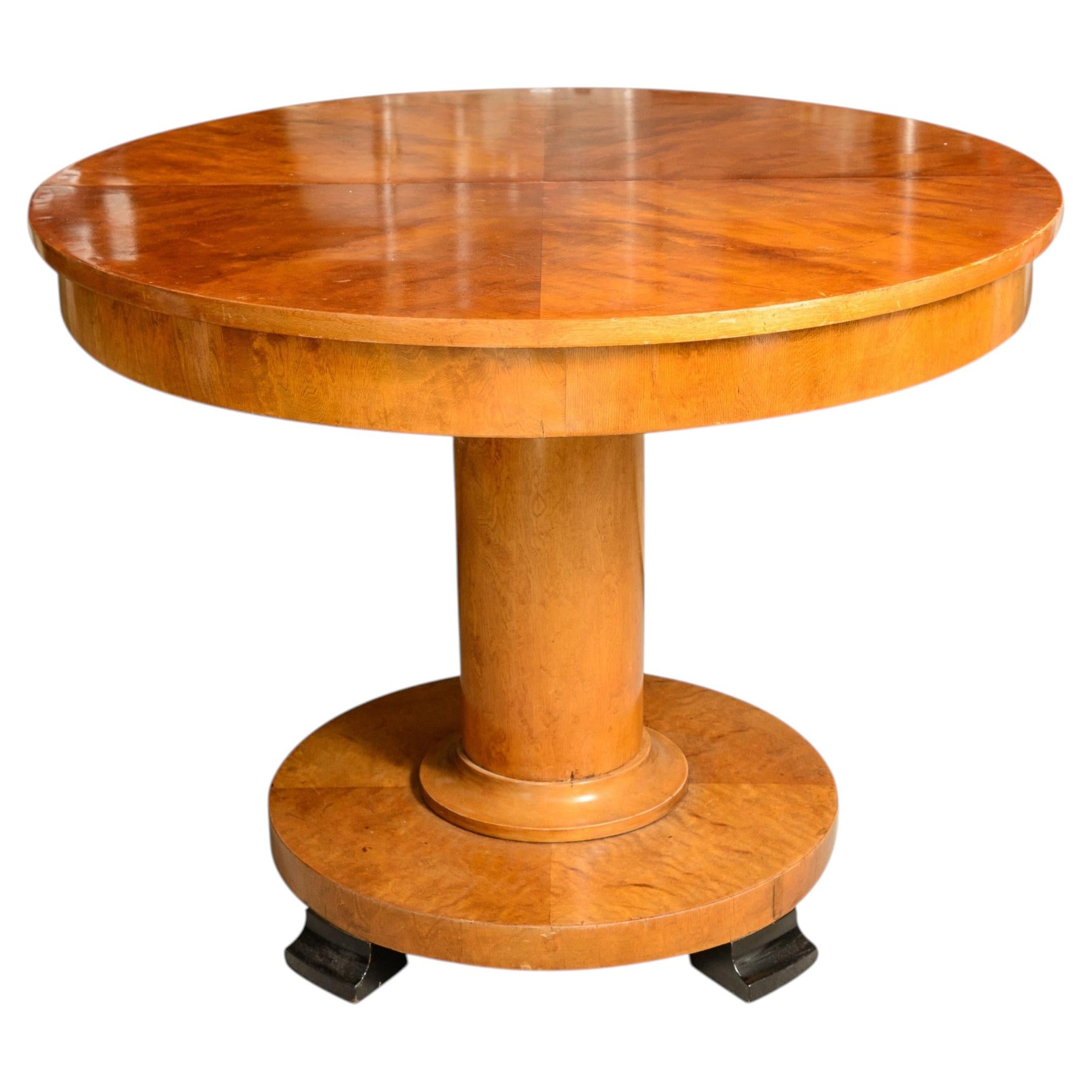 Biedermeier Style Cherrywood Round Center Table, C.1930s