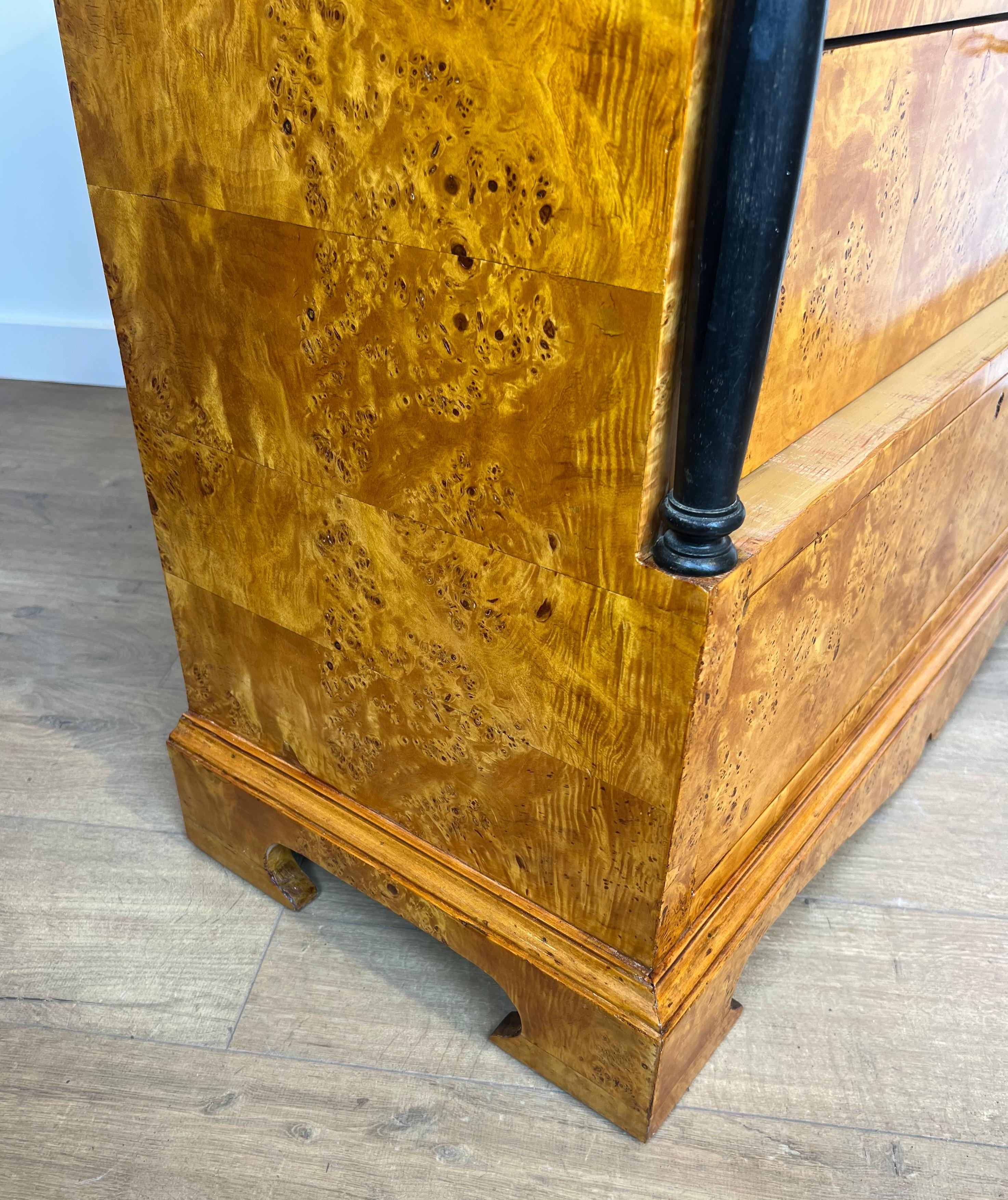 Biedermeier Style Chest of Drawers With Four Drawers in Maple. For Sale 8