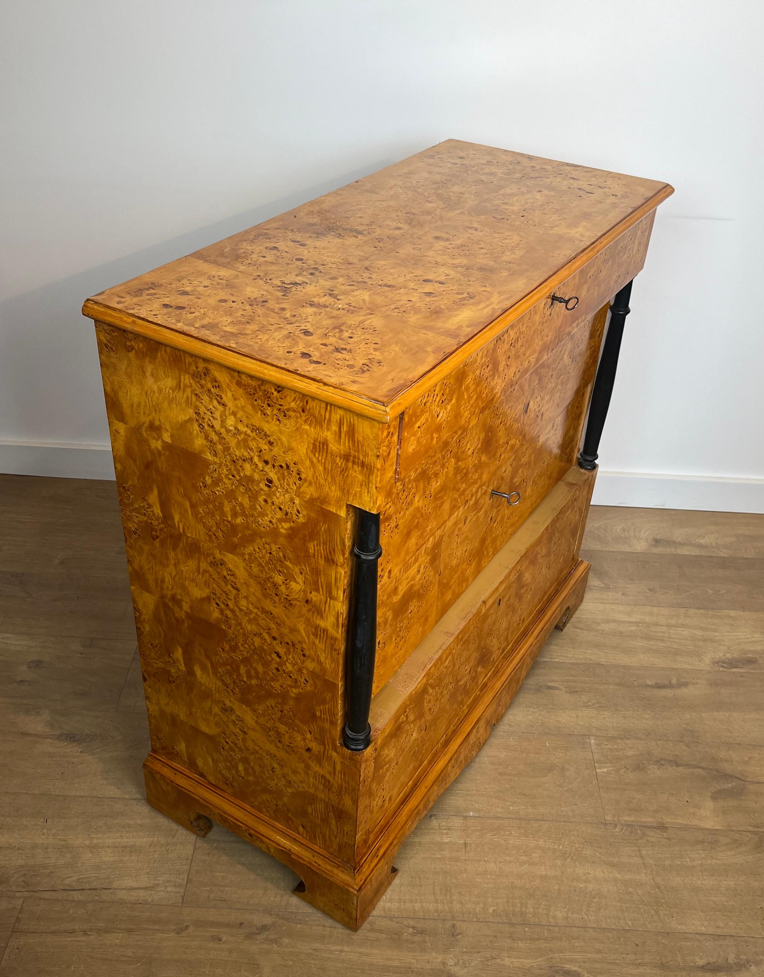 Ebonized Biedermeier Style Chest of Drawers With Four Drawers in Maple. For Sale