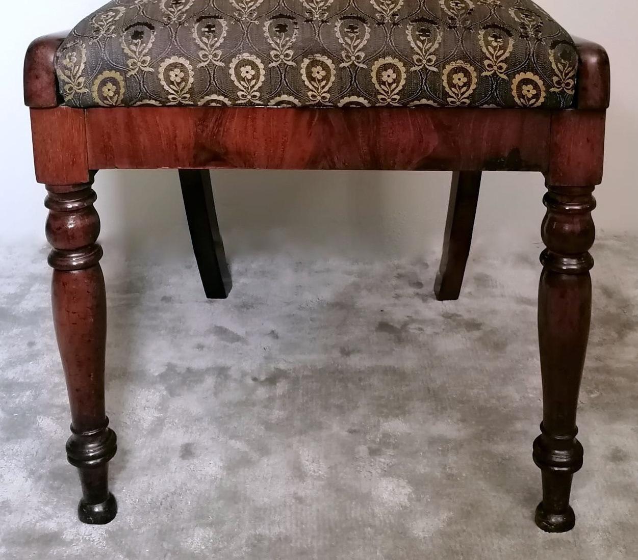 Biedermeier Style Danish Chair in Wood and Fabric For Sale 7