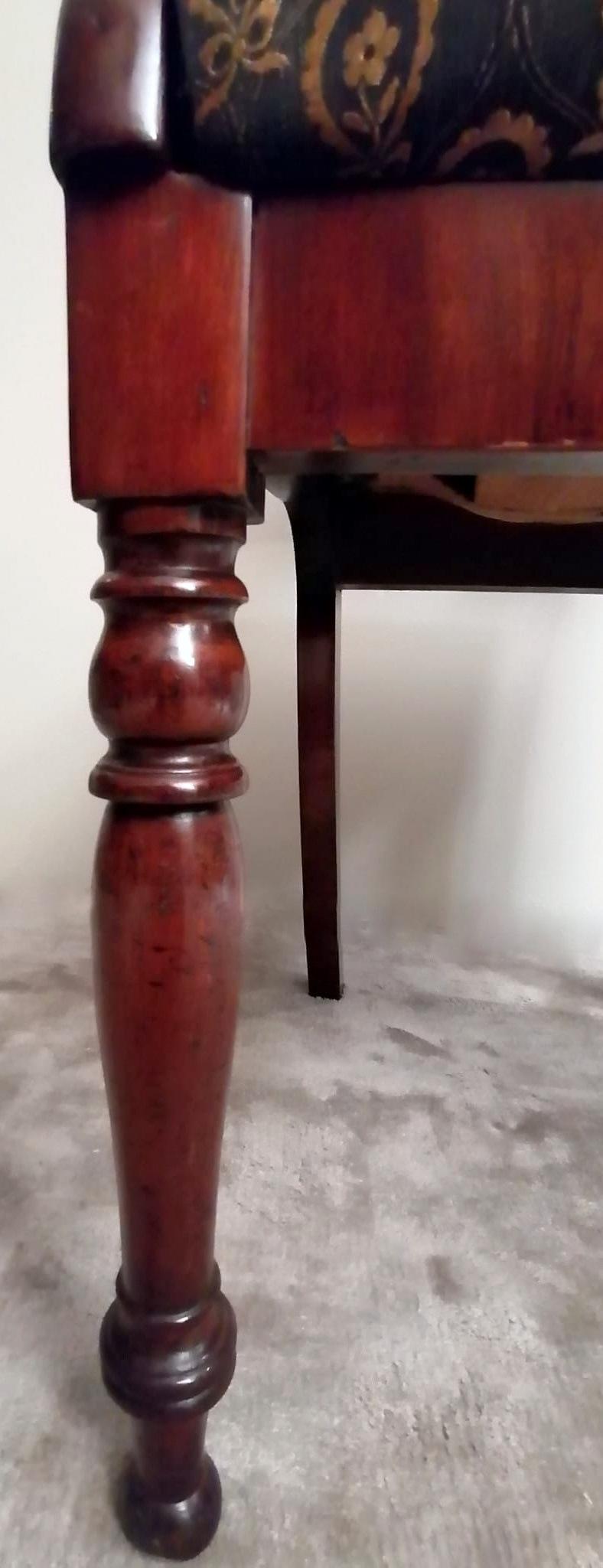 Biedermeier Style Danish Chair in Wood and Fabric For Sale 8