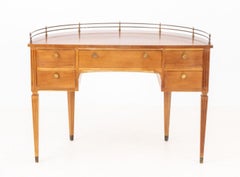 Biedermeier Style Demilune Walnut Desk
