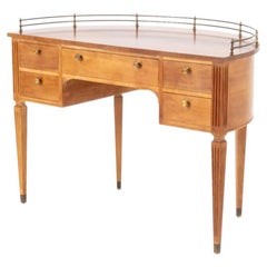 Biedermeier Style Demilune Walnut Desk