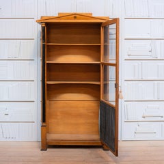 Biedermeier Style Display Cabinet, Fruitwood & Glass, German, 1900