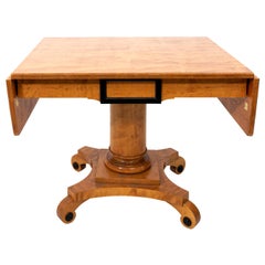 Biedermeier Style Drop-Leaf Pedestal Table